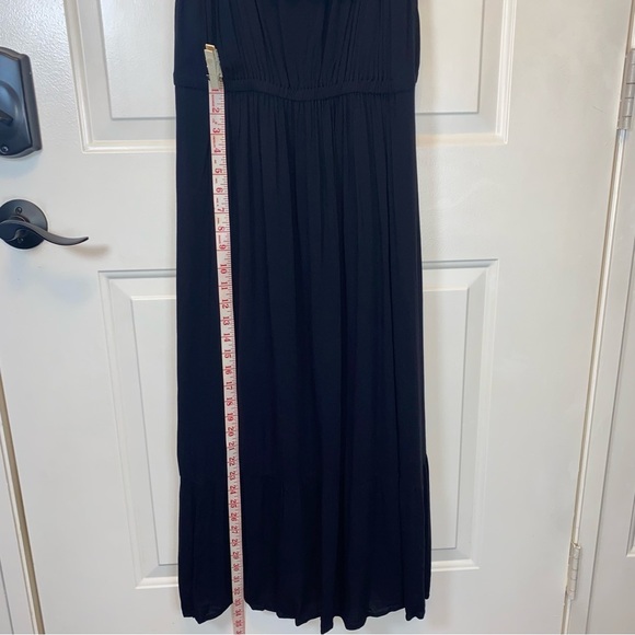 Old Navy 1X NWT Ruffled Tiered Maxi Dress Lined Black Deep V Adjustable Strap - Picture 6 of 14